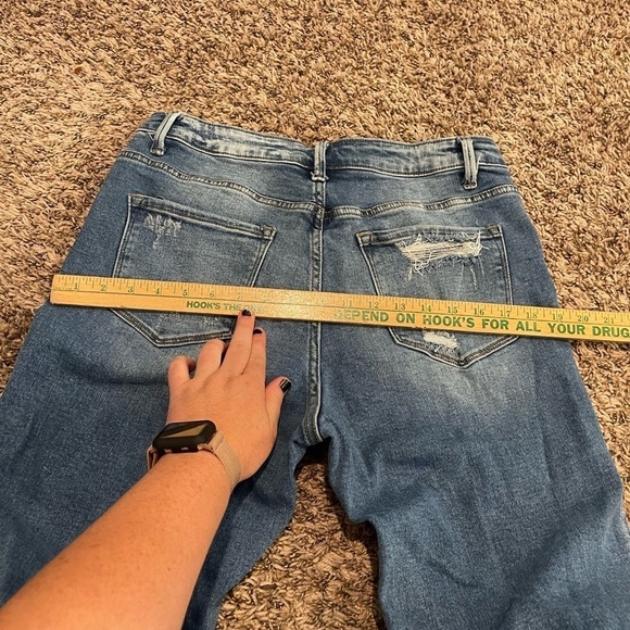 Bridge by gly high rise flare distressed raw hem bell bottom jeans - Picture 6 of 9